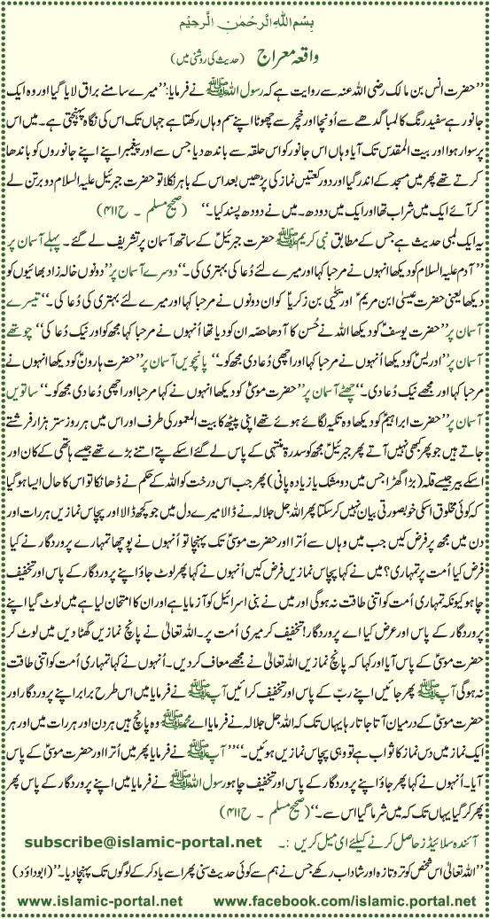 Waqe-e-Miraj (Hadeeth Ki Roshni Mane)