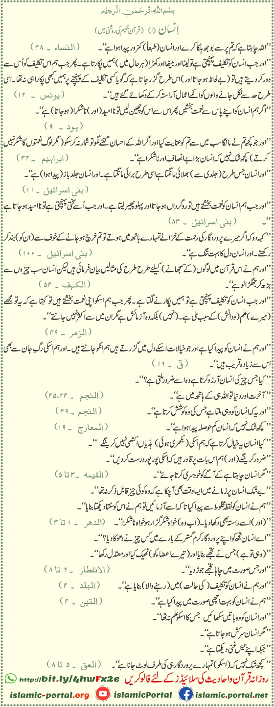 Quranic verses about human nature — weakness, creation, trials, and accountability in Islam